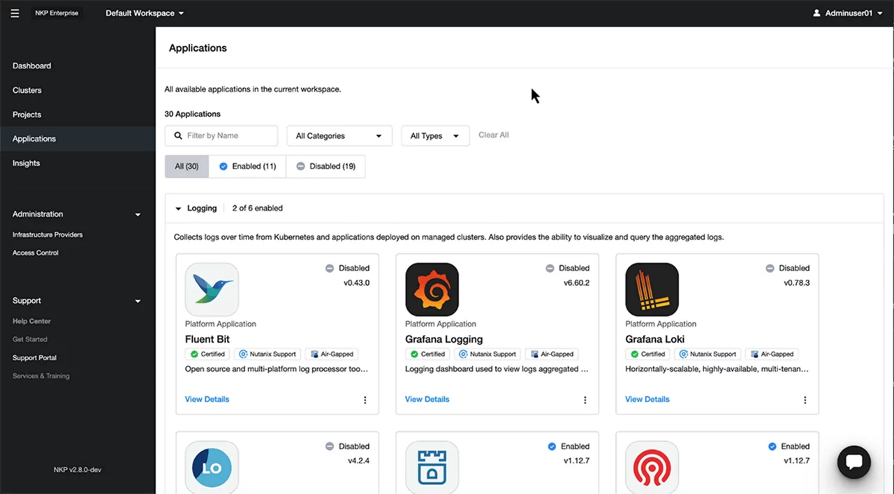 nkp screenshot of UI