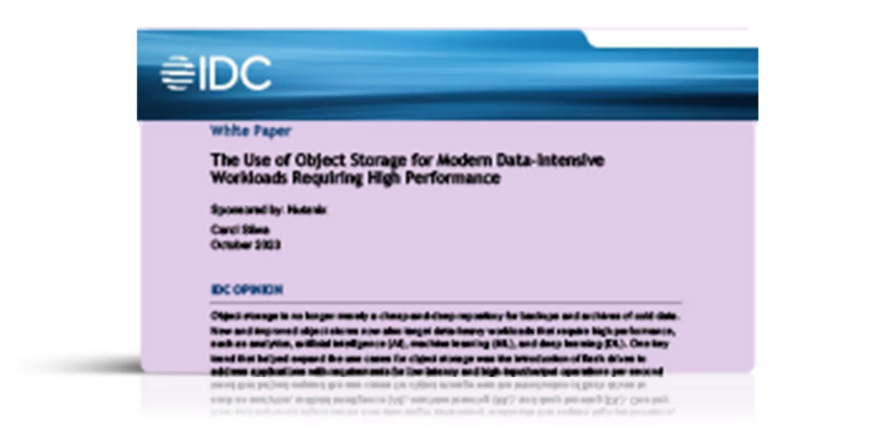 Thumbnail for IDC white paper on object storage
